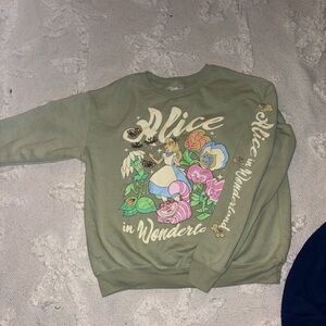 Disney Alice in Wonderland Olive Crewneck Sweater